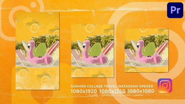 Collage Summer Holidays Travel | Instagram Stories Logo Opener