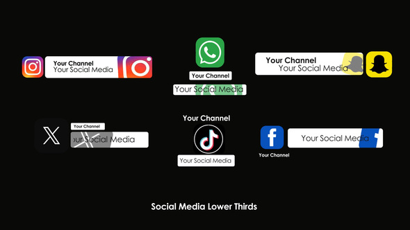 Social Media Lower Thirds Elements template preview
