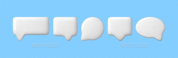 [DOWNLOAD]3D White Blank Speech Bubble Set