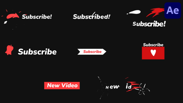 Youtube Subscribers for After Effects Titles template preview