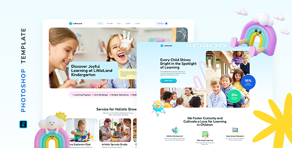 LittleLand – Kindergarten Template for Adobe Photoshop