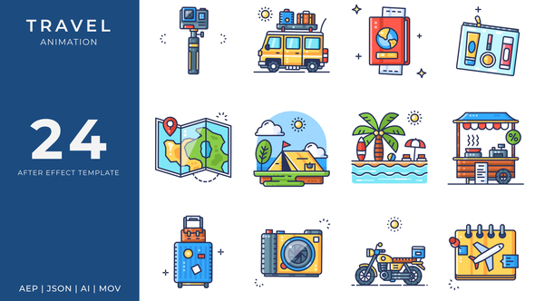 Travel Animated Icons | After Effect