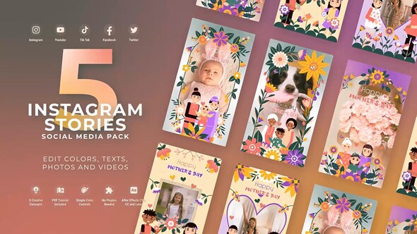 Mothers Day Instagram Stories MOGRT Premiere Pro