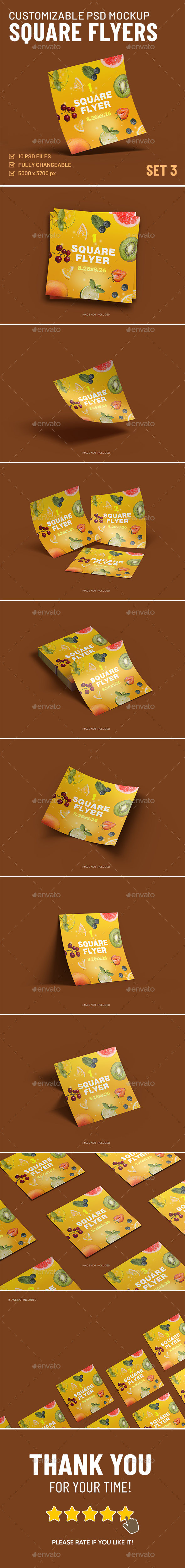 [DOWNLOAD]Square Sized Flyers. Fully Customizable PSD Mockups