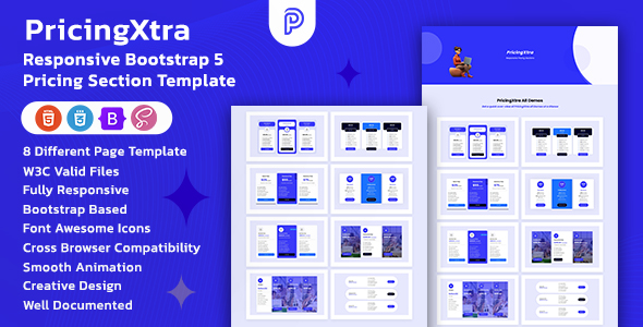 PricingXtra - Bootstrap 5 Pricing Table Section Template