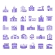 Colored Set of Buildings Icons