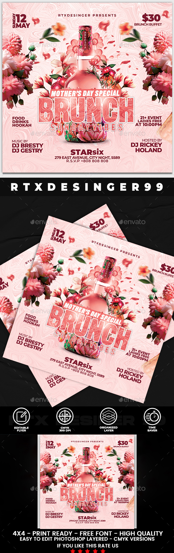 Mothers Day Brunch Flyer