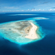 Aerial view of island, sandbank in blue sea, white sand, boats - PhotoDune Item for Sale