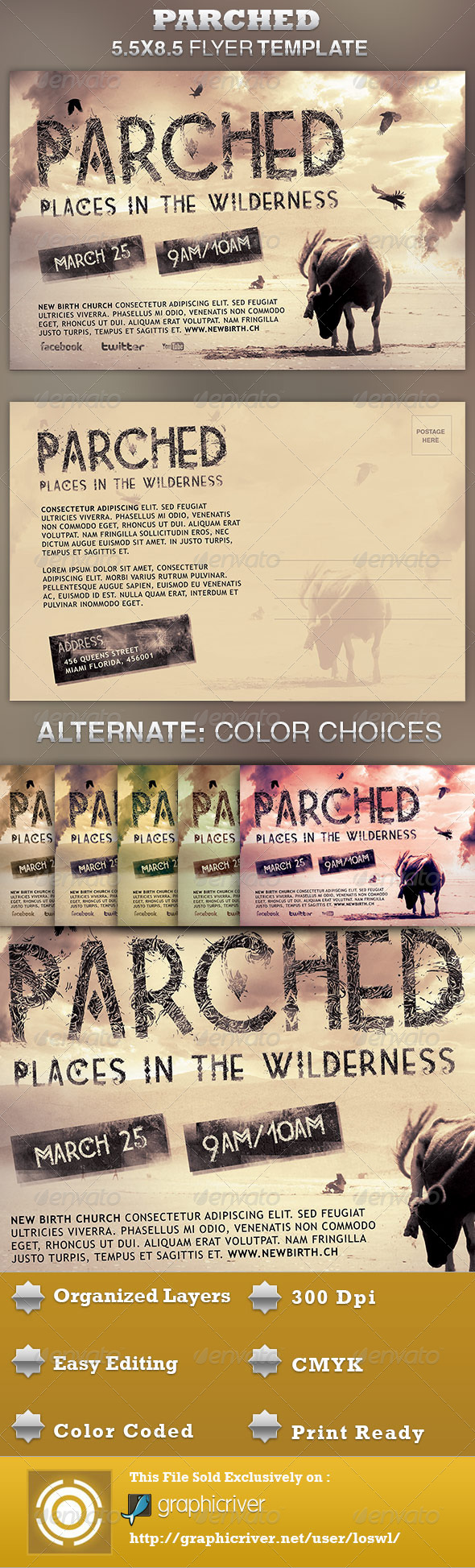Parched Church Flyer Template - Church Flyers