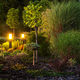 Backyard Garden Illuminated by LED Outdoor Garden Lighting - PhotoDune Item for Sale