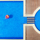 Aerial view of young woman on swimming ring in pool in summer - PhotoDune Item for Sale