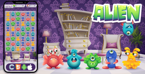 Alien Connect - HTML5 Game, Construct 3