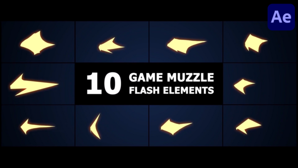 Game Muzzle Flash Elements | After Effects Elements template preview