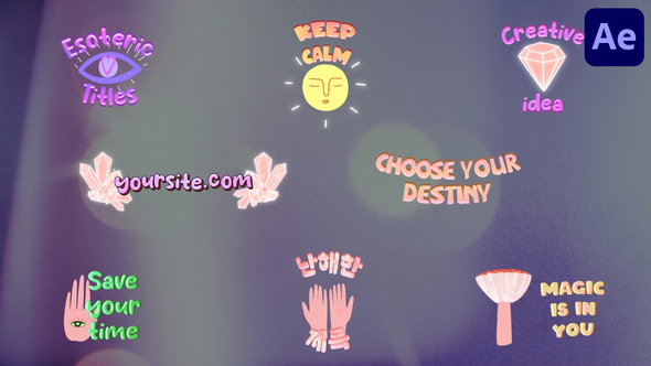 Cartoon Esoteric Titles for After Effects Titles template preview