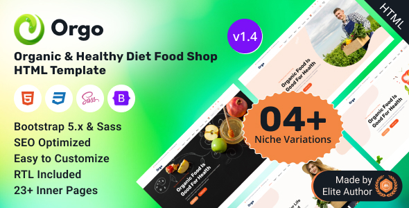 Orgo - Organic & Healthy Diet Food Shop Bootstrap 5 Template