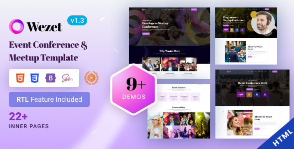 Wezet - Event Conference & Meetup Bootstrap 5 Template