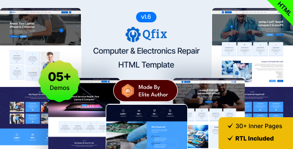 Qfix - Computer & Electronics Repair Bootstrap 5 Template