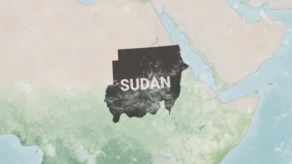 Globe Map Of Sudan With A Label, Motion Graphics 