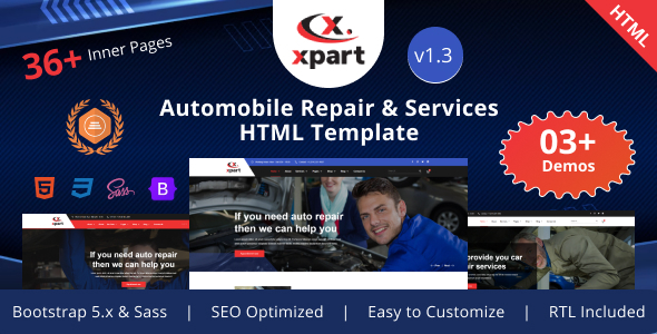 Xpart - Automobile Repair & Car Services Bootstrap 5 Template