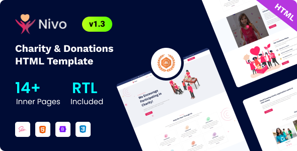 Nivo - Charity & Donations Bootstrap 5 Template