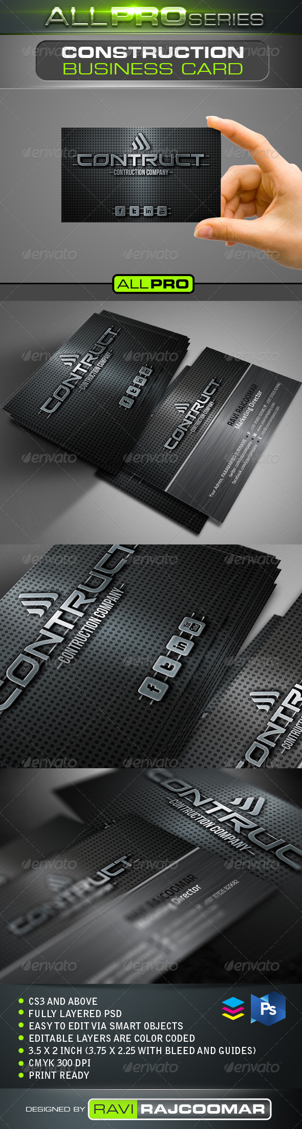 Construction Business Card - Industry Specific Business Cards