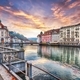 Fabulous historic city center of Lucerne with famous buildings and calm waters of Reuss river. - PhotoDune Item for Sale