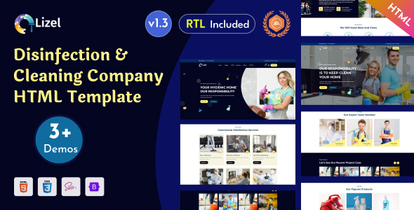 Lizel - Disinfection & Cleaning Company Bootstrap 5 Template