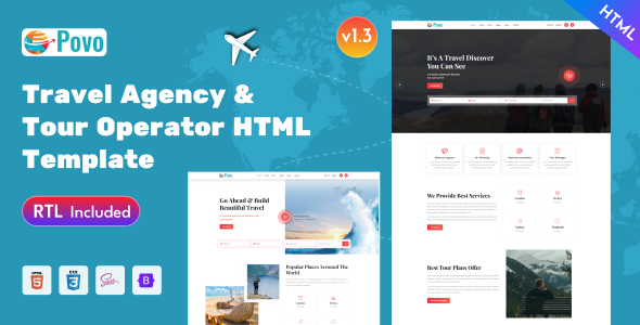 Povo - Travel Agency & Tour Operator Bootstrap 5 Template