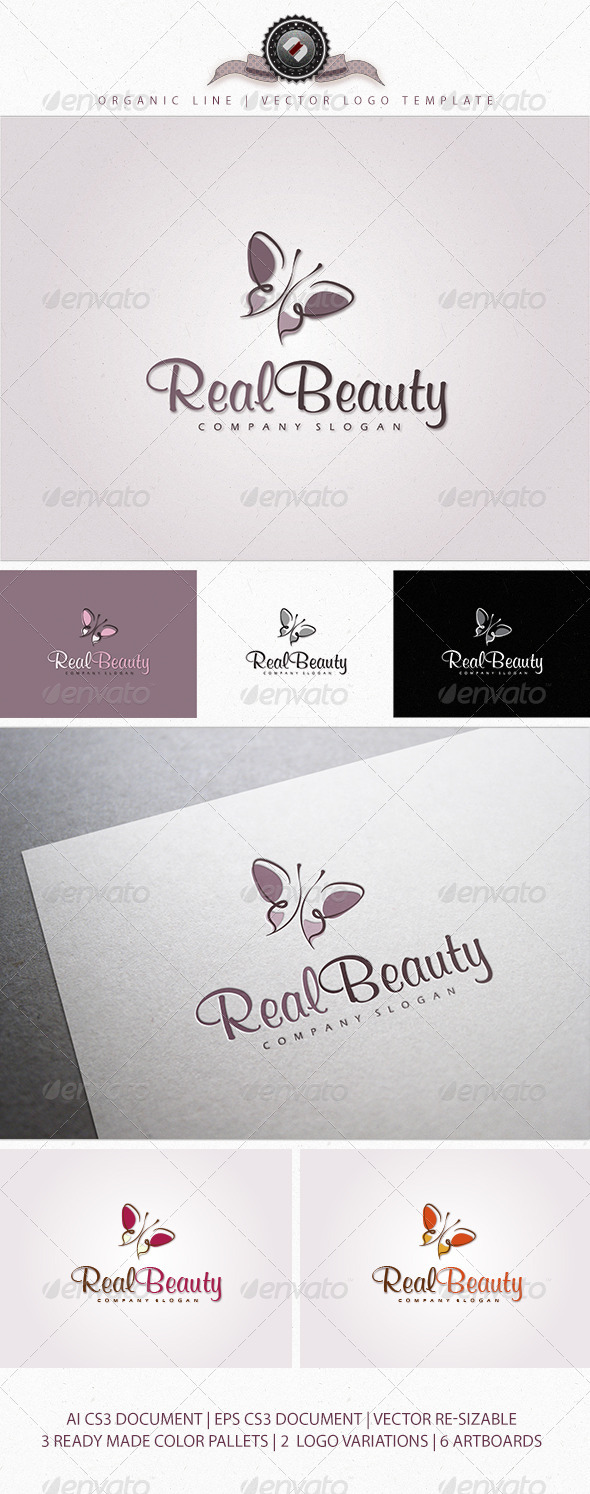 Organic Butterfly Logo Template - Logo Templates