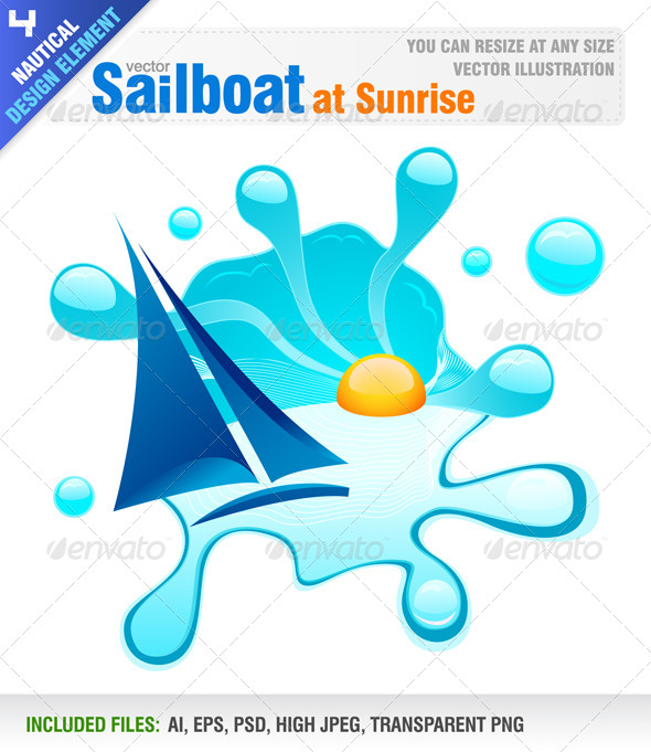 Sailboat at Sunrise - Travel Conceptual