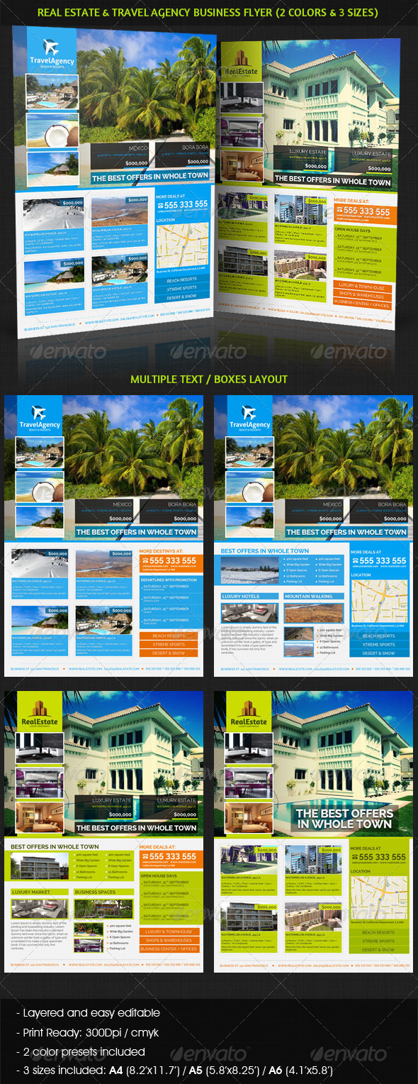 Real Estate & Travel Agency Business Flyer - Commerce Flyers
