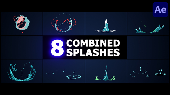 Combined Splashes for After Effects Elements template preview