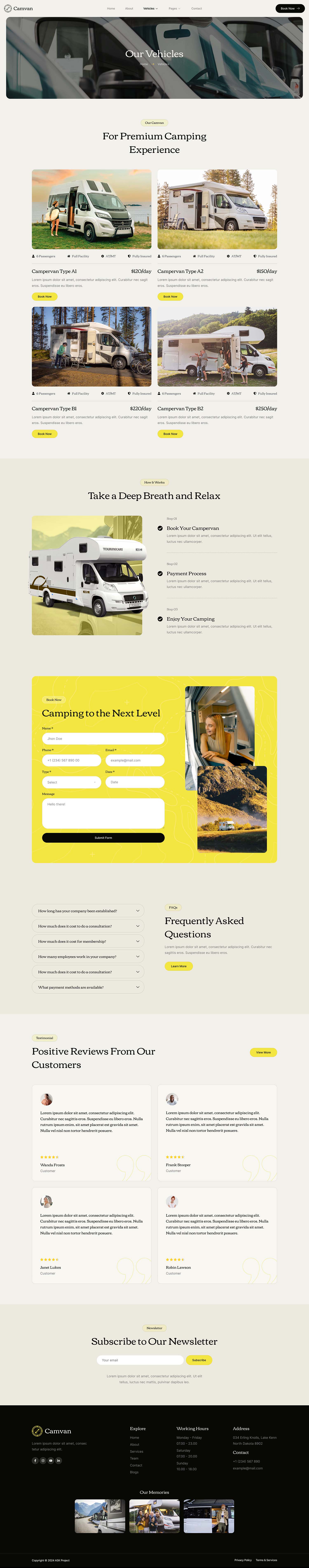 Camvan - Campervan & RV Rental Elementor Template Kit by askproject