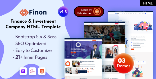 Finon - Finance & Investment Company Bootstrap 5 Template by EnvyTheme