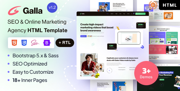 Galla - SEO & Online Marketing Agency Bootstrap 5 Template