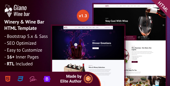 Giano - Winery & Wine Bar Bootstrap 5 Template