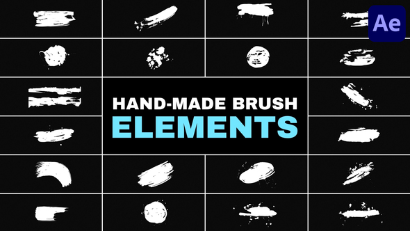 Hand Made Brush Elements for After Effects Elements template preview