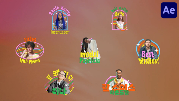 Trippy Titles With Photos for After Effects Titles template preview