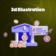 Online Banking System 3d Illustration  Icon Pack
