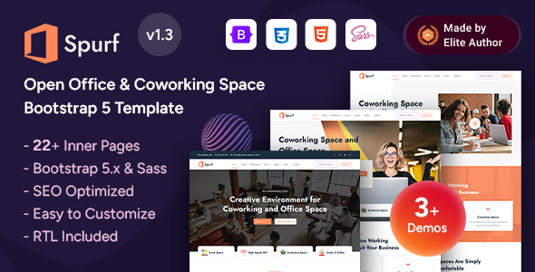 Spurf - Open Office & Coworking Space Bootstrap 5 Template