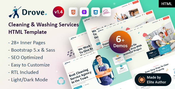 Drove - Cleaning & Washing Services Bootstrap 5 Template