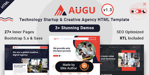 Augu - Technology Startup Creative Agency Bootstrap 5 Template