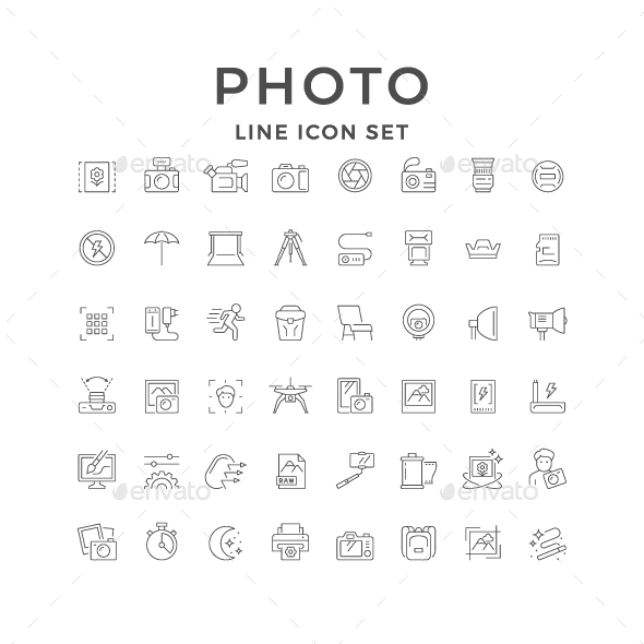 [DOWNLOAD]Set Line Icons of Photo