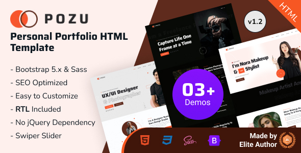 Pozu - Creative Personal Portfolio Bootstrap 5 Template