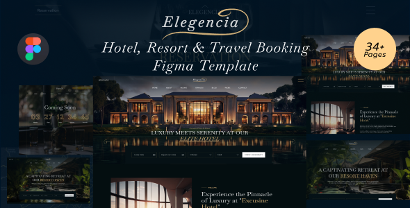 Elegencia – Travel Services,Ticket Booking, Hotel & Resort Figma Template