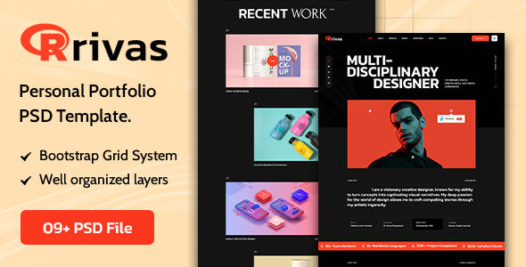 Rivas - Personal Portfolio PSD Template.