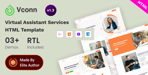 Vconn - Virtual Assistant Services Bootstrap 5 Template