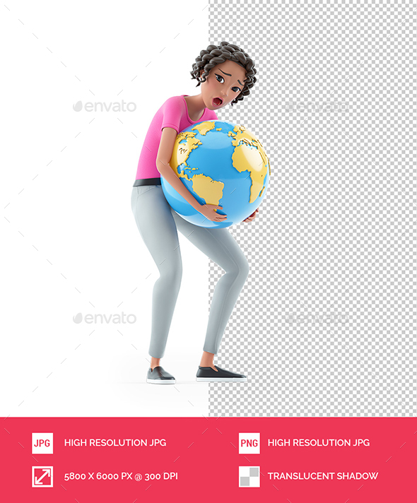[DOWNLOAD]3D Beautiful Woman Lifting Heavy Earth