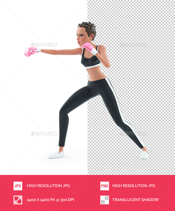 [DOWNLOAD]3D Sporty Character Woman Boxing Workout