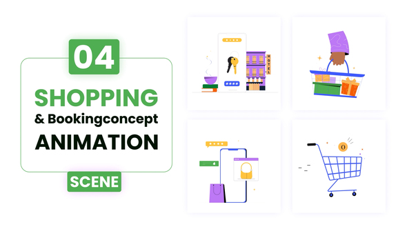 Booking & shopping Concept Animation